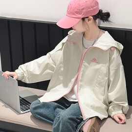 儿童外套夏季薄款学生版女童宽松初中生中大童百搭防晒衣女外穿潮