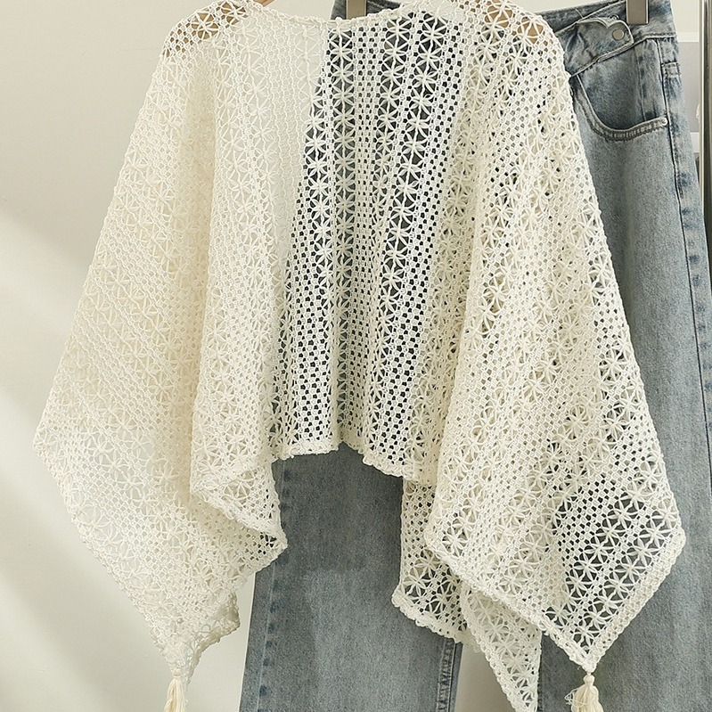 Vintage Strickjacke Mit Fransen Im Ethno Stil Für Damen_voghion.com
