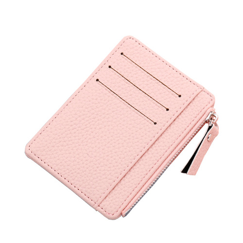 Women's ultra-thin card holder Korean style coin purse zipper card bag candy color bus student bank card holder dollar bag