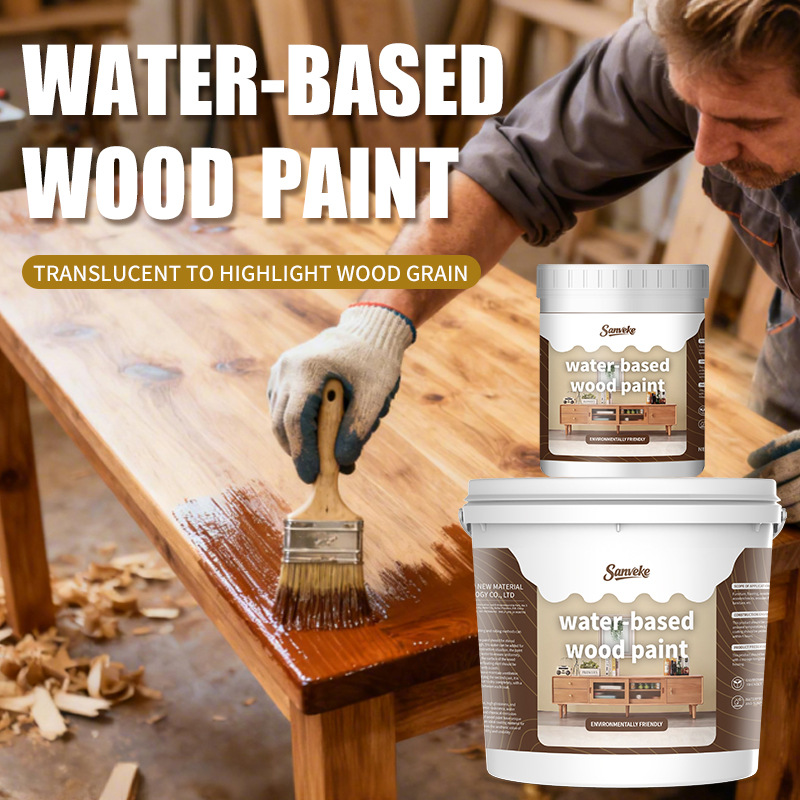 Water-Based Wood Paint for Home Use, Self-Brushing Wood Furniture Renovation Paint, Cabinet and Wooden Door Color Change, Environmentally Friendly Odor-Free Paint That Does Not Fade