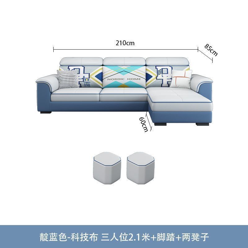 新款布艺沙发客厅简约现代免洗公寓大小户型北欧风两用全套家具|undefined