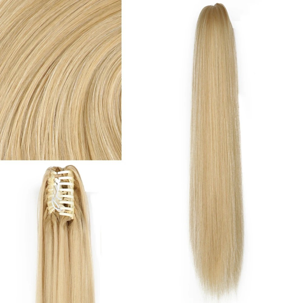 Haarverlängerungen Clip-On Pferdeschwanzperücken für Frauen Langes Haar Simulationshaar Langes glattes Haar Internet-Promi-Pferdeschwanz-Clip-On-Perücken_voghion.com