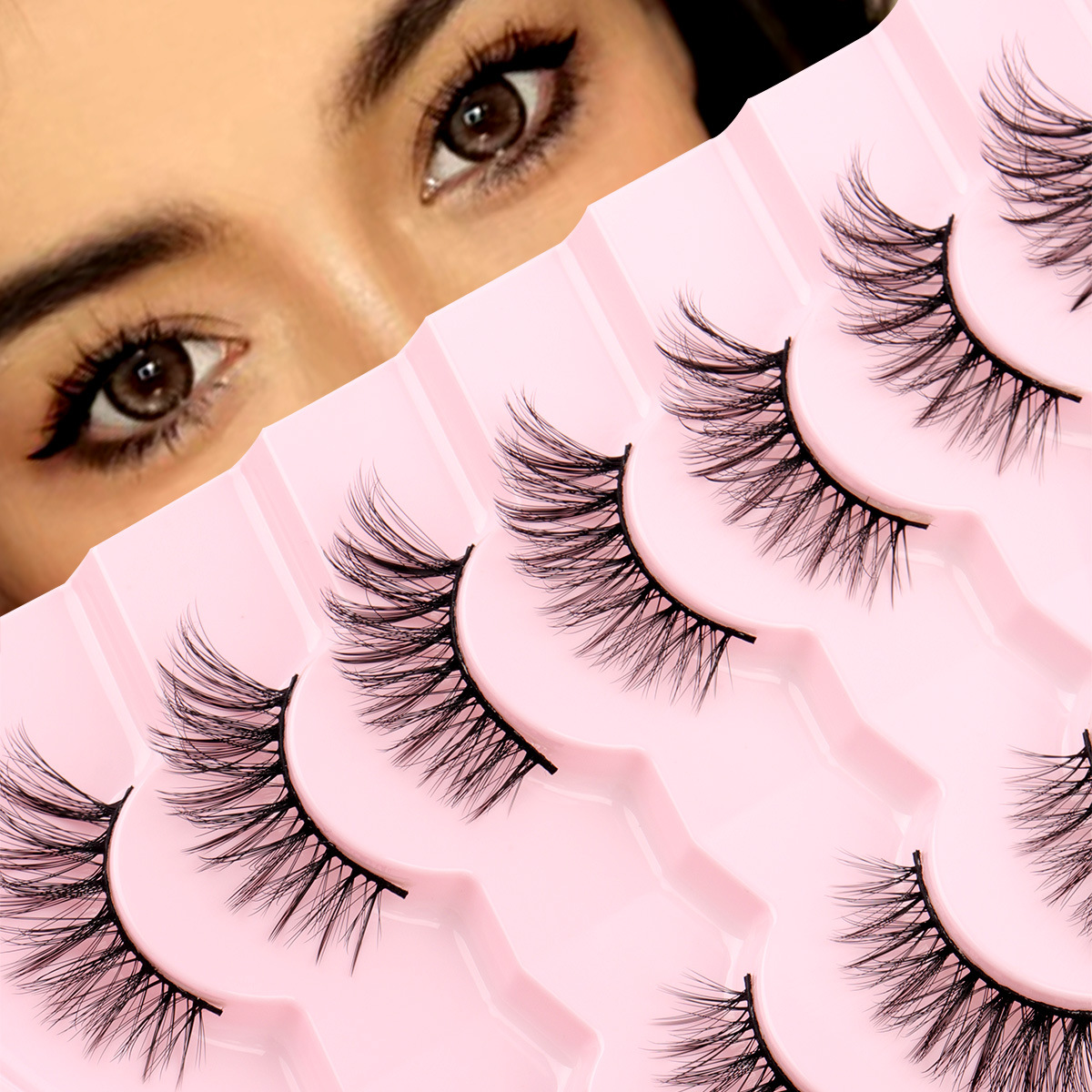 Pingdu nuevo tipo de pestañas falsas estereoscópicas, pestañas falsas hechas a mano, injerto natural, pestañas falsas al por mayor