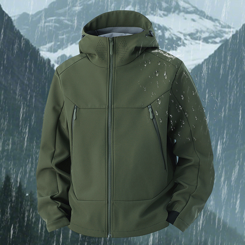 Spring and Autumn Unisex Softshell 75D Polyester Composite Plaid Fleece Softshell Jacket Casual Outerwear 6678Ab Softshell Jacket