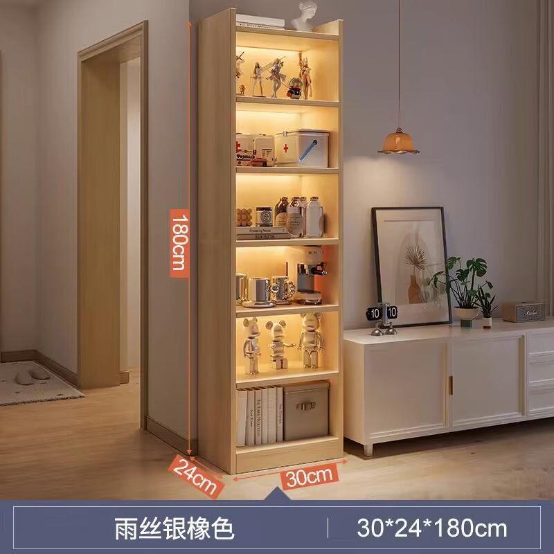 电视柜旁置物架家用书架简易落地收纳过道柜子客厅多层墙角书柜|undefined