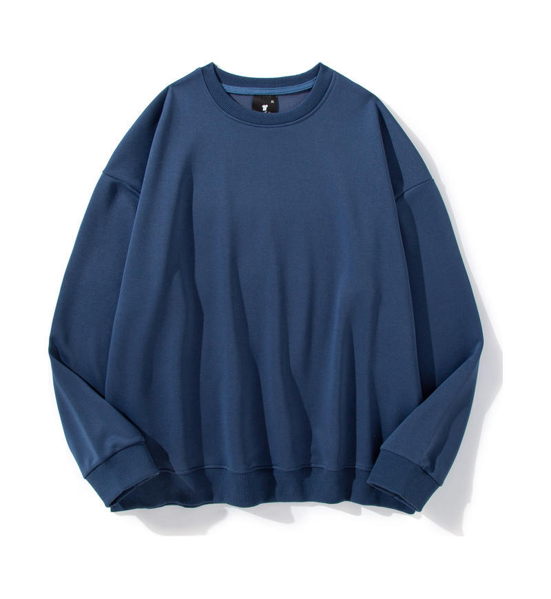 Comercio exterior transfronterizo del Amazonas TEMU color sólido cuello redondo 260g suéter hombres y mujeres fuera del hombro camisa de manga larga de primavera y otoño