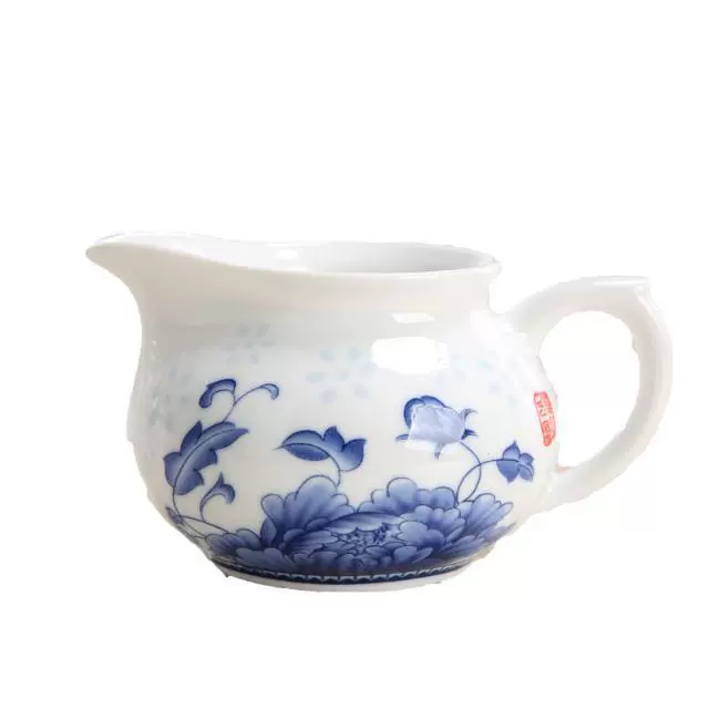 Сине-белая фарфоровая керамическая чашка-разделитель для чая, керамический чайный сервиз, фильтр для чая с морской водой, мужская чашка-разделитель для чая