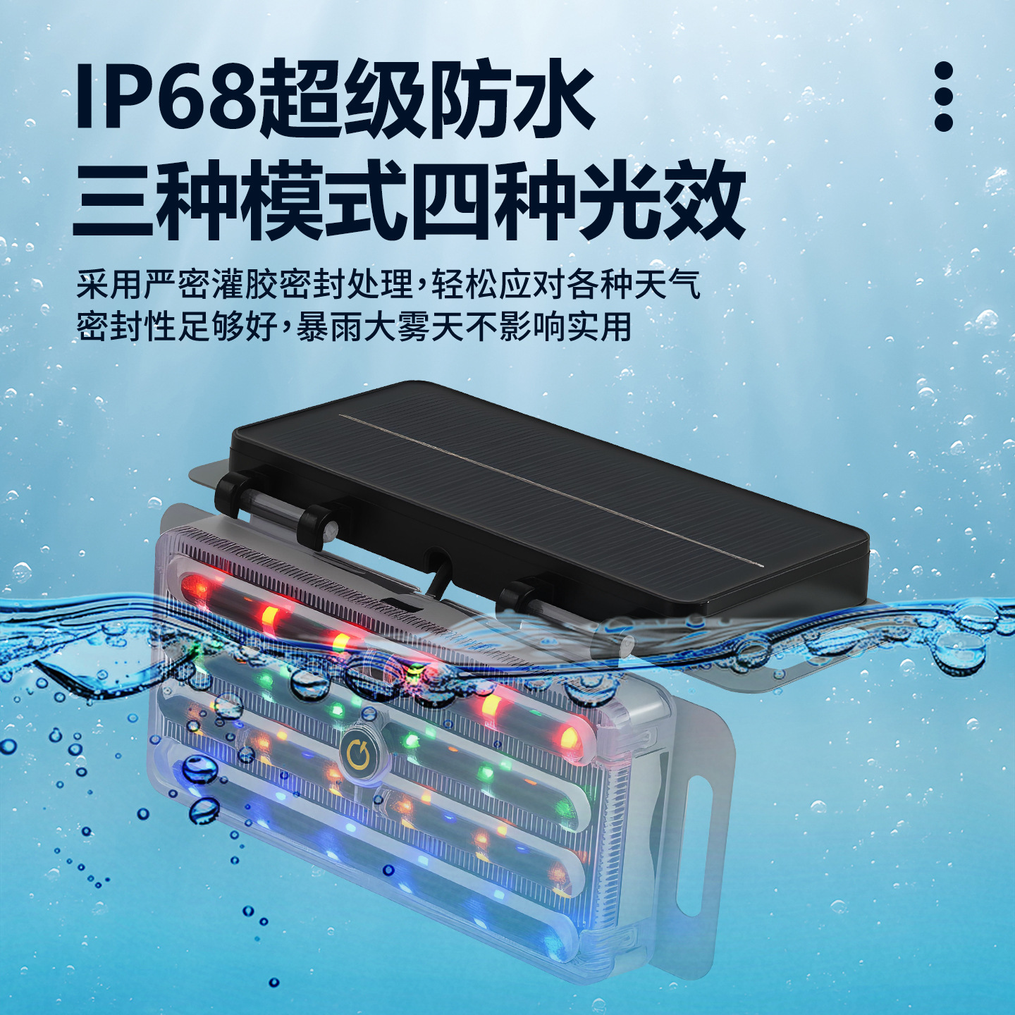 Car Anti-Rear Collision Solar Warning Strobe Light for Trucks, Vehicle-Mounted Night Safety Led Wireless Tail Light