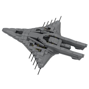 Building Blocks Moc-129059 Wraith-Cruiser Science Fiction Battleship Model 1260 Particle Number to Play