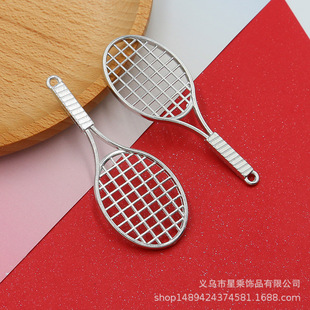 Alloy jewelry accessories mini tennis badminton racket pendant key chain pendant DIY creative sporting goods