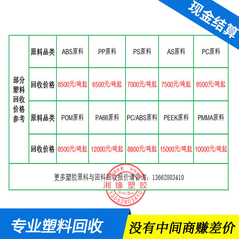 天津塑料回收/塑料颗粒价格行情/旧塑料回收/水口料