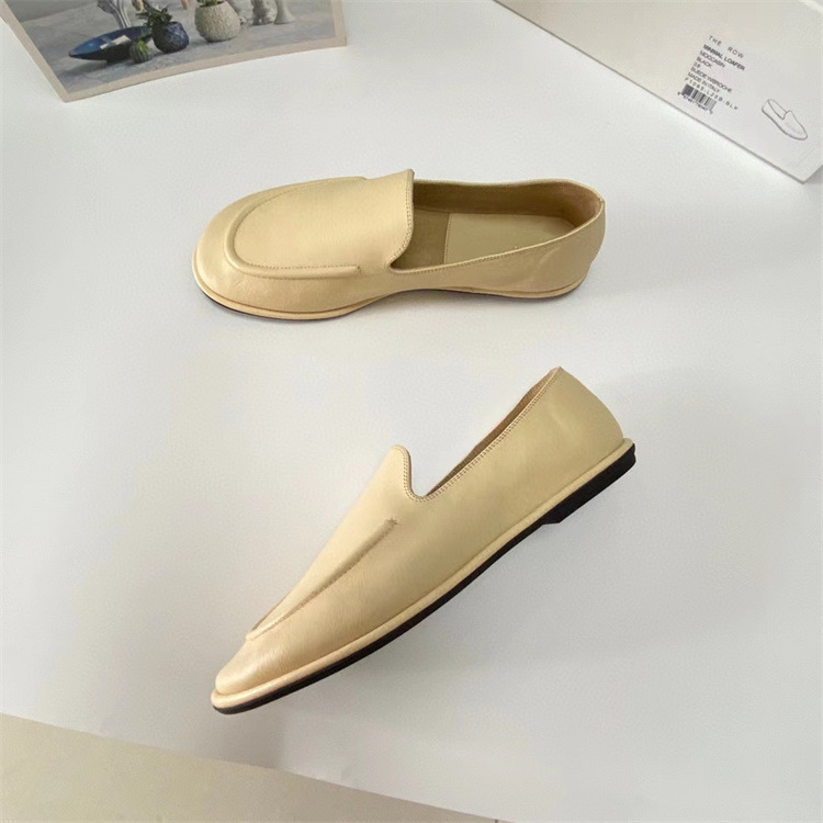 The * Row Single Shallow Mouth Round Head Flat Bottom Small Comfortable and Lightweight Genuine Leather Lefu Workplace_voghion.com