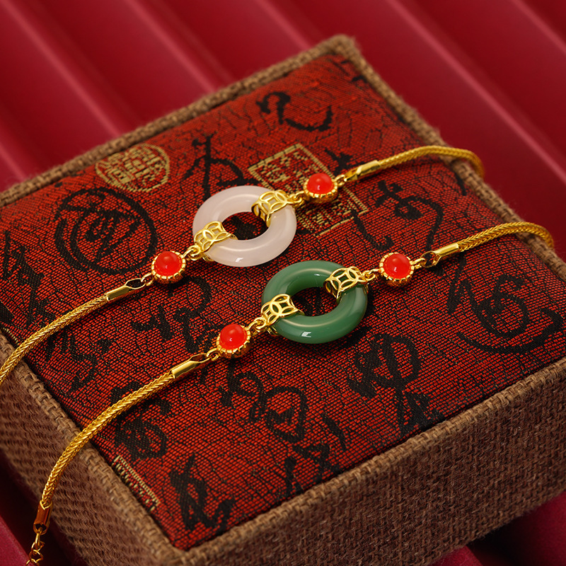 2022 Elegant Simple Safe Buckle Fashion Simple Bracelet Women's All-match Round Design Bracelet Bracelet Earrings