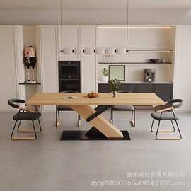 北欧实木餐桌书桌一体两用长方形餐桌椅白蜡木工作台设计师办公桌