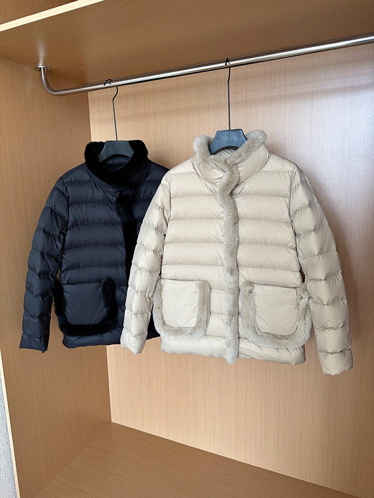 Women's Clothing Seto fur splicing short high end down jacket for women light and thin style atmospheric and elegant new Chinese style new winter_ipsvogv.com