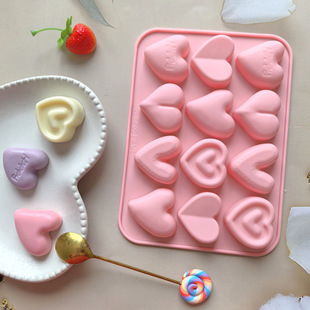 12 Consecutive 6 Heart 701 Candy Chocolate Silicone Mold DIY Baking Biscuit Cake Decoration Mold Ice Tray