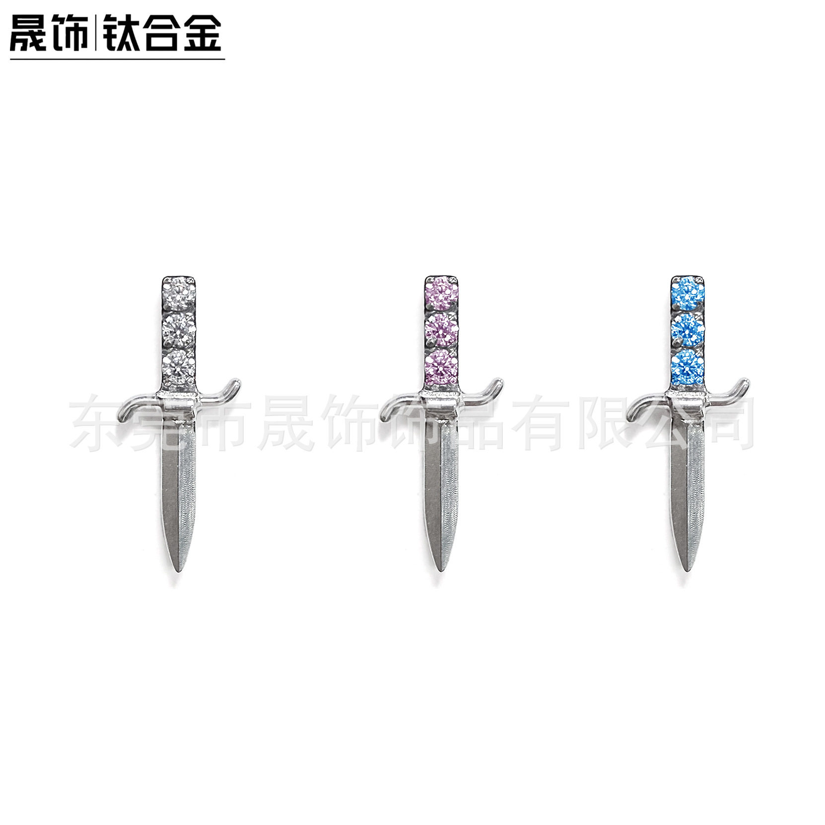 F136 Titanium Alloy Cross 宝剑 Ear Stud Studded 5A Cubic Zirconia Helix Cartilage Stud G23 Titanium Internal Thread Piercing Jewelry Accessories