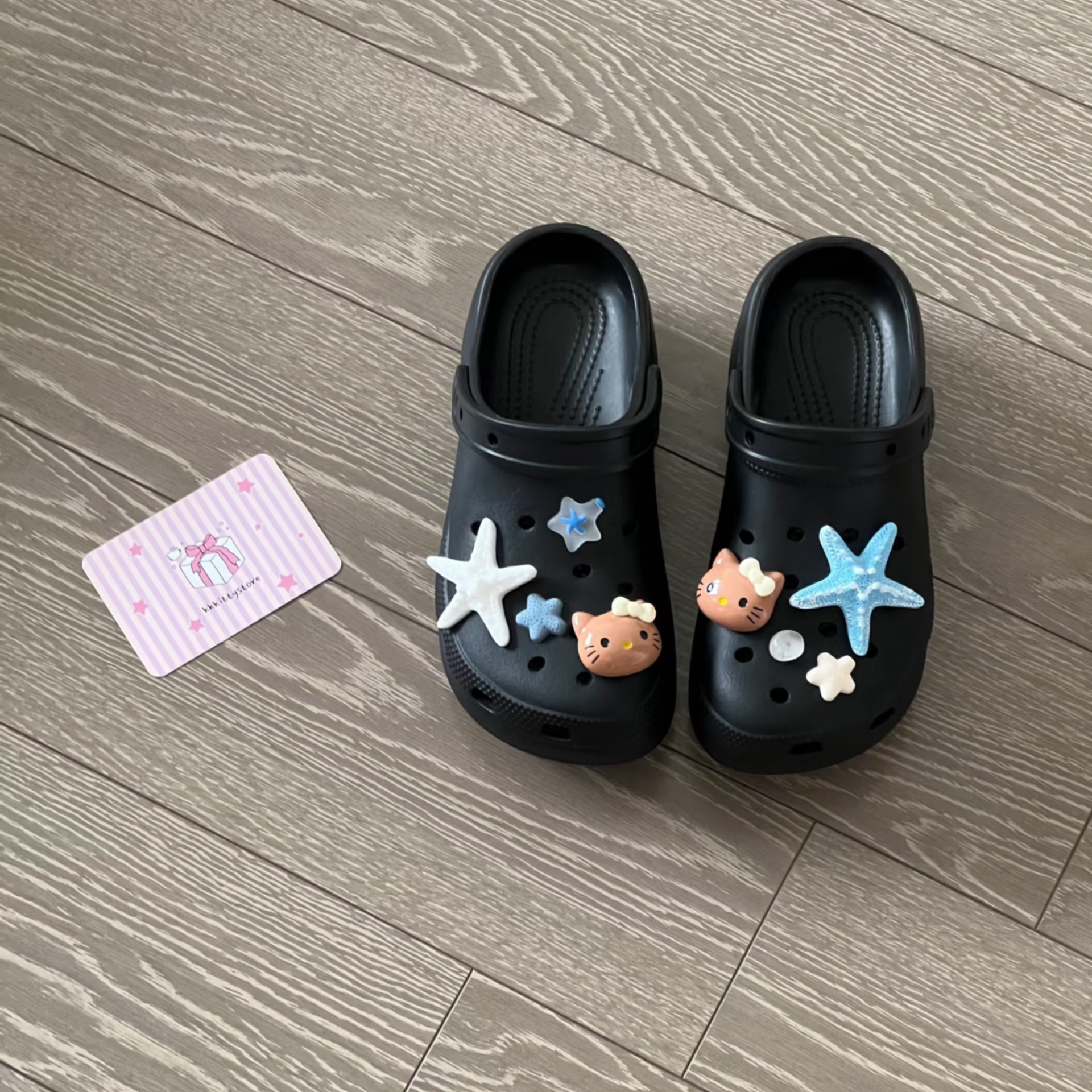 Nuevos zapatos con agujeros, hebilla de zapatos estrella de mar, vacaciones junto al mar, zapatos desmontables de bricolaje, decoración de flores, accesorios de hebilla de zapatos de todo fósforo