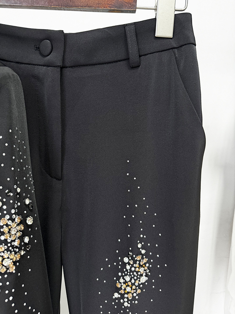 Women's Clothing In stock 2024 celebrity fashion new heavy beaded hot diamond suit jacket trousers suit two piece suit_voghion.com