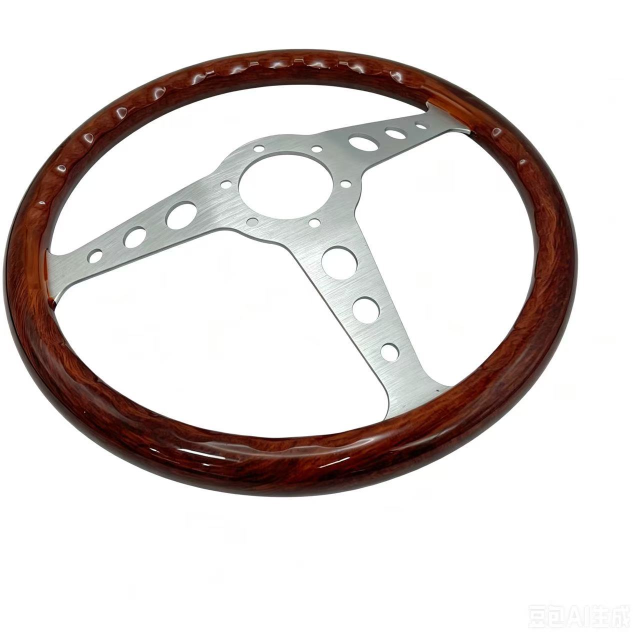 Momo Classic Retro Peach Wood Steering Wheel Modified for Competitive Racing, Universal 14inch Steering Wheel