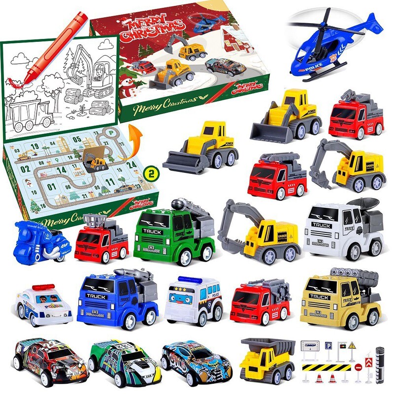 2026 Amazon Boys' Construction Vehicle Dinosaur Model Car Toy Christmas Countdown Blind Box Surprise Box Wholesale 2026 Amazon Boys' Construction Vehicle Dinosaur Model Car Toy Christmas Countdown Blind Box Surprise Box Wholesale