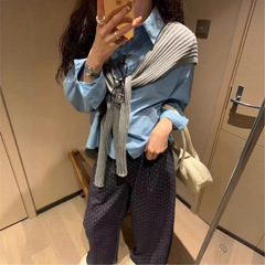 P2660简约百搭衬衫（送披肩）长60-仅供货经销商不退换