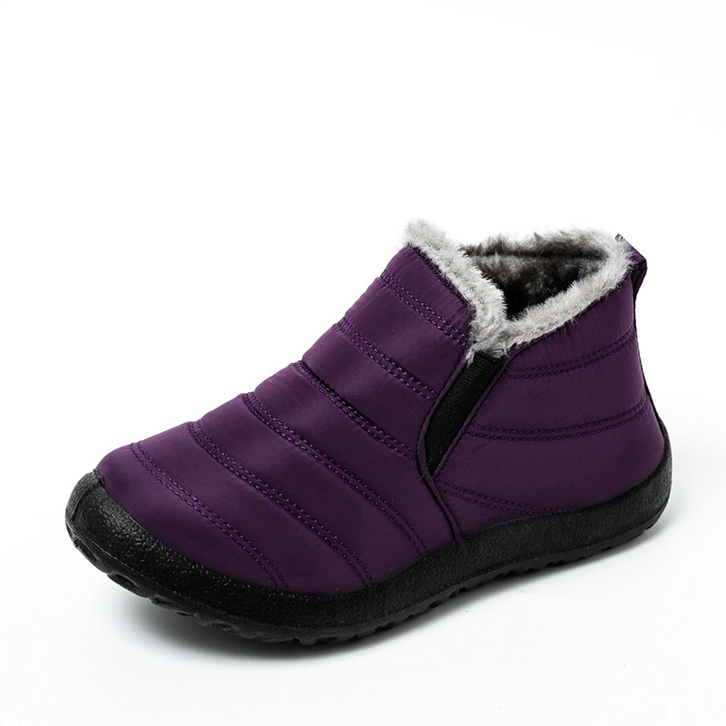 Fleece winter boots, plush‑lined ankle boots, soft sole, plus sizes 35–47