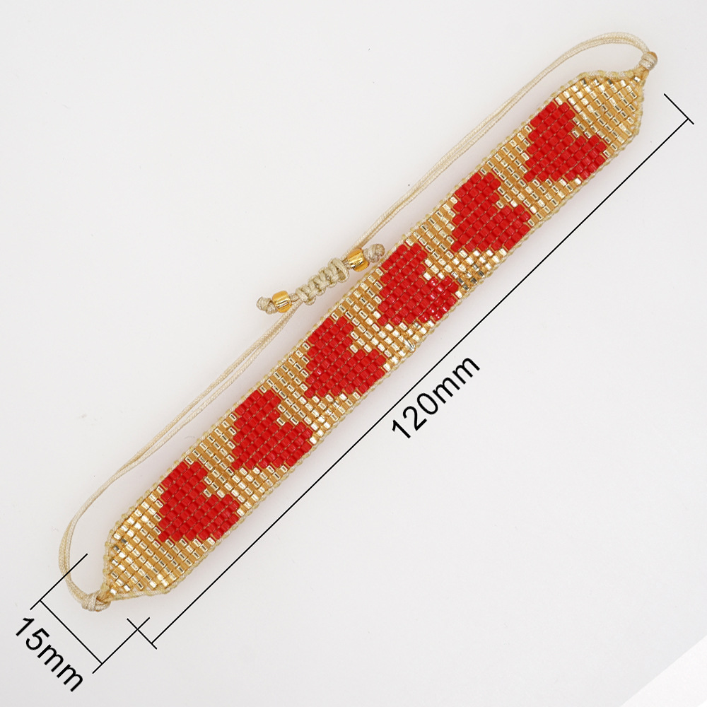 Simple Style Heart Shape Glass Beaded Bracelets