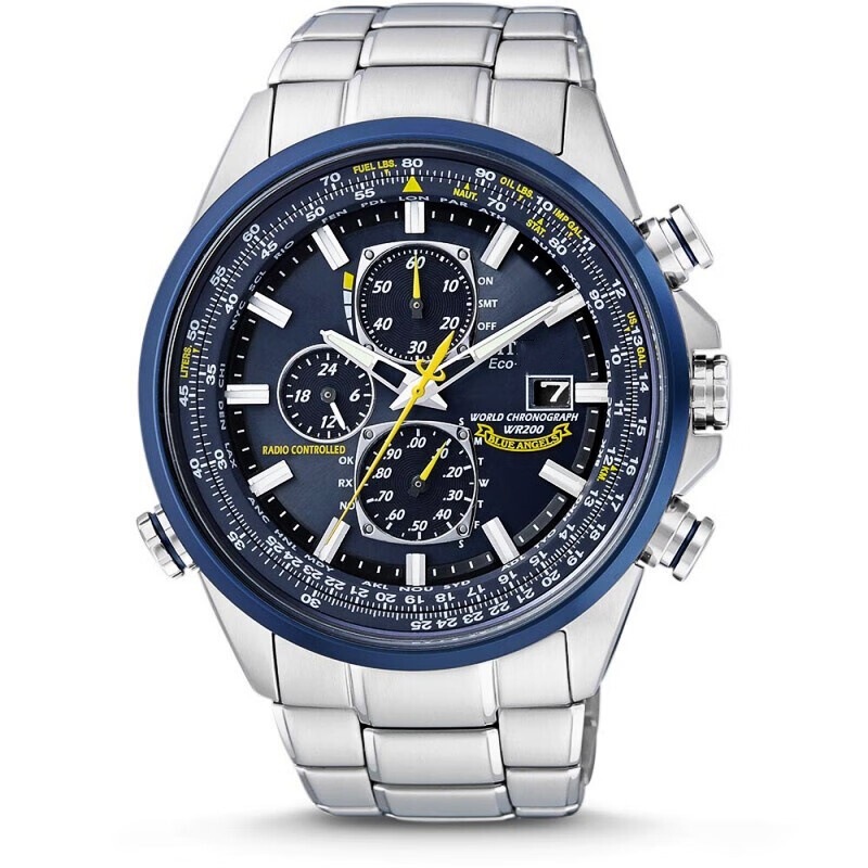 Cross-Border Popular Blue Angel Multifunctional Chronograph Watch with Steel Strap, Men's Fashion Dial, Factory Ready Stock, One-Piece Dropshipping