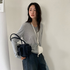 苏奈  v领毛衣25秋韩系高级感叠穿百搭针织衫打底上衣fromanna