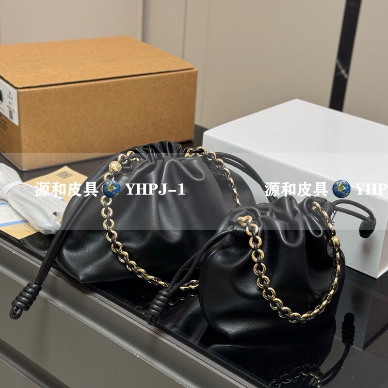 Rowe Cowhide Balloon Bag Puzzle Lucky Bag Drawstring Bucket Bag Genuine Leather Cloud Bag Chain Bag Crossbody Bag