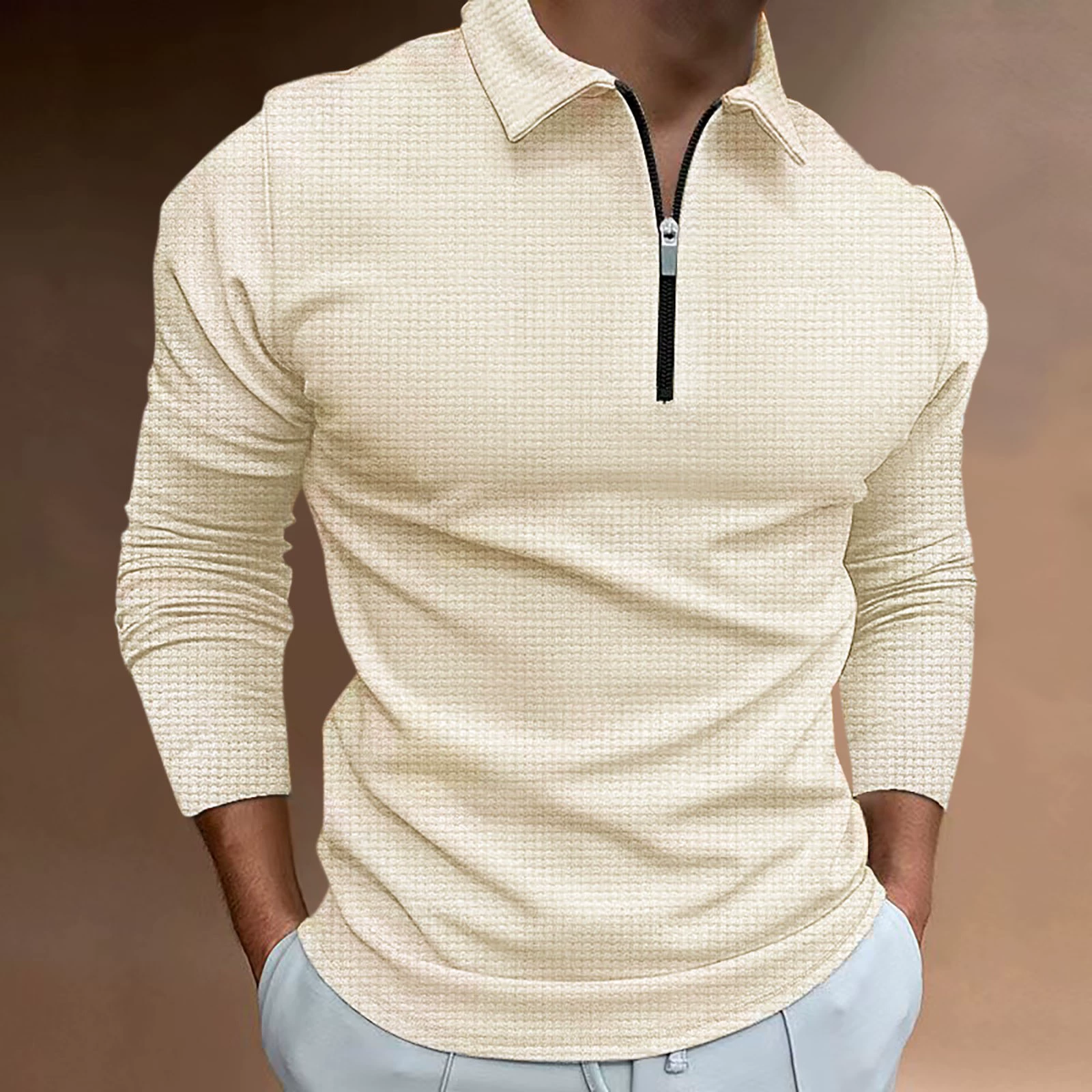Long-sleeve with zipper, polo, T-shirt, wish, European style, autumn, Amazon