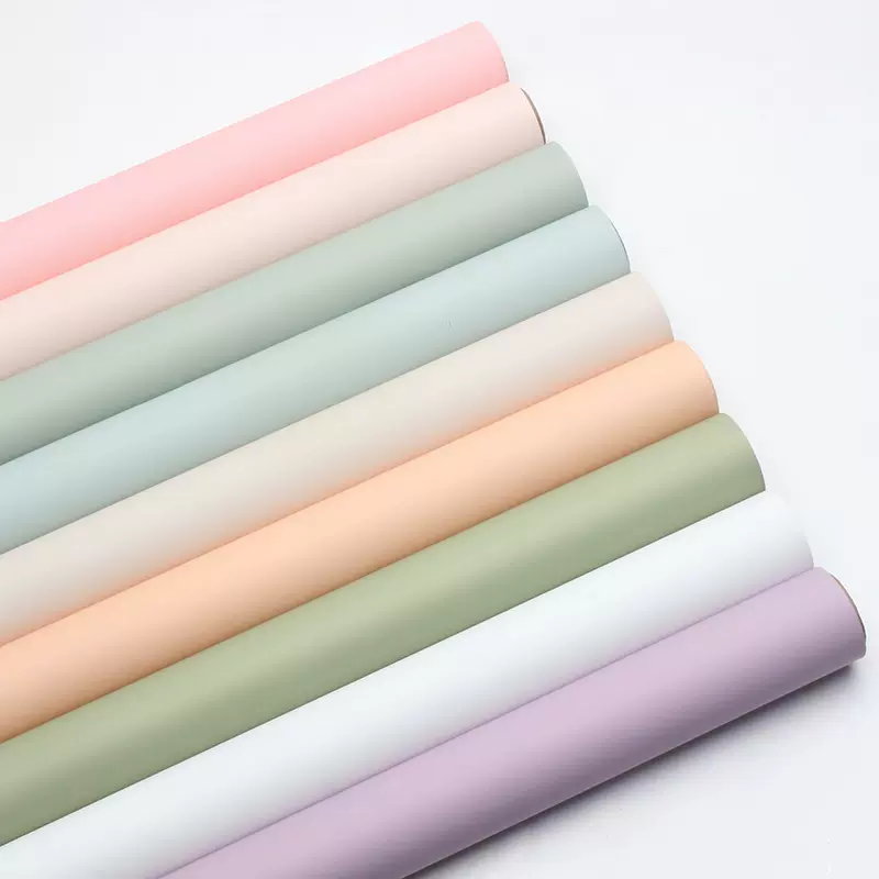 花熙 纯色卷装韩风初念鲜花包装纸欧雅纸花店花艺素瓷哑光膜材料