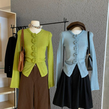 WGWE7469广州十三行女装早秋装新款小个子时尚气质针织衫长袖上衣