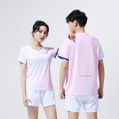 Quick-drying badminton suit men's and women's sport set breathable short-sleeved table tennis shirt volleyball suit competition customized 