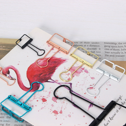 Factory direct supply metal hollow clip long tail clip retro test paper clip hand account bill clip dovetail clip wholesale