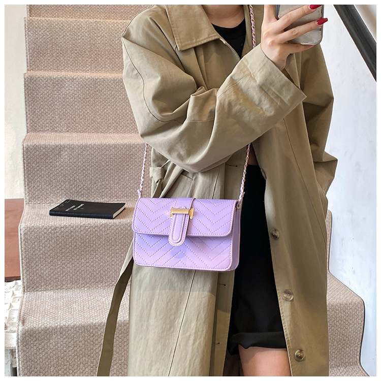 High-end texture checkered tattoo line small bag for women, 2024 new style, simple and trendy, versatile chain single-shoulder crossbody bag undefined