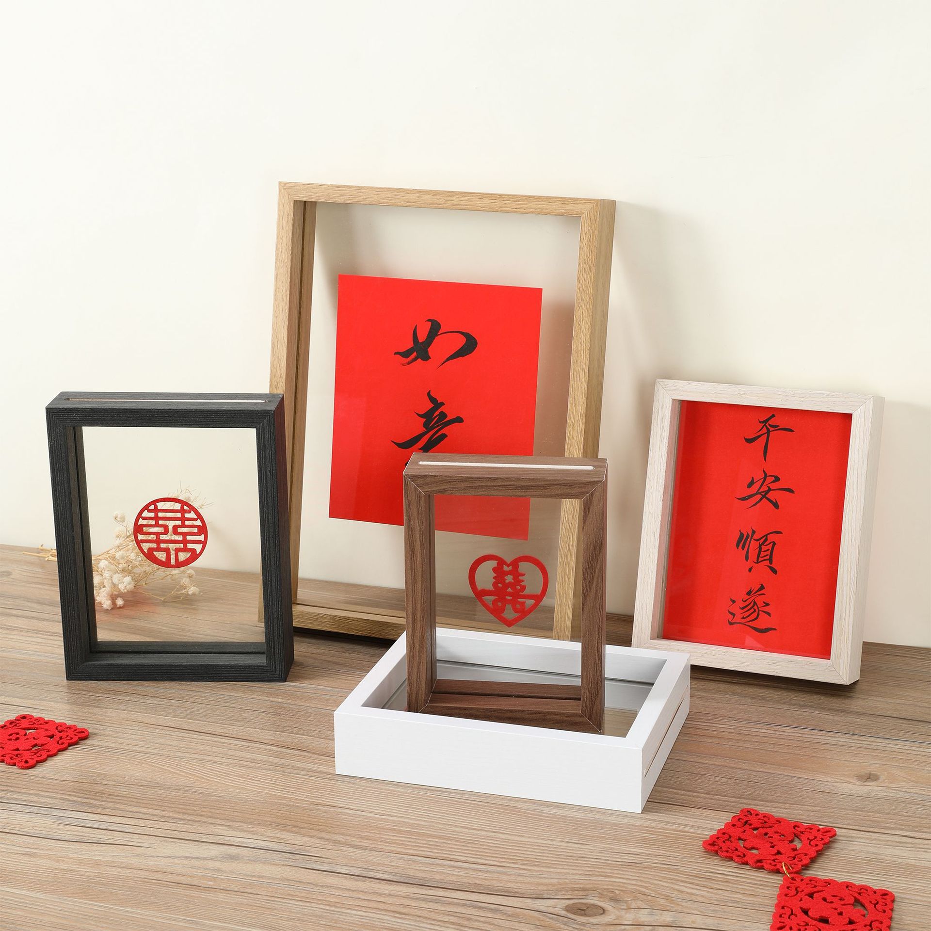 雙面透明玻璃相框擺台展示字畫裝裱畫框6寸7寸8寸標本框a4照片框