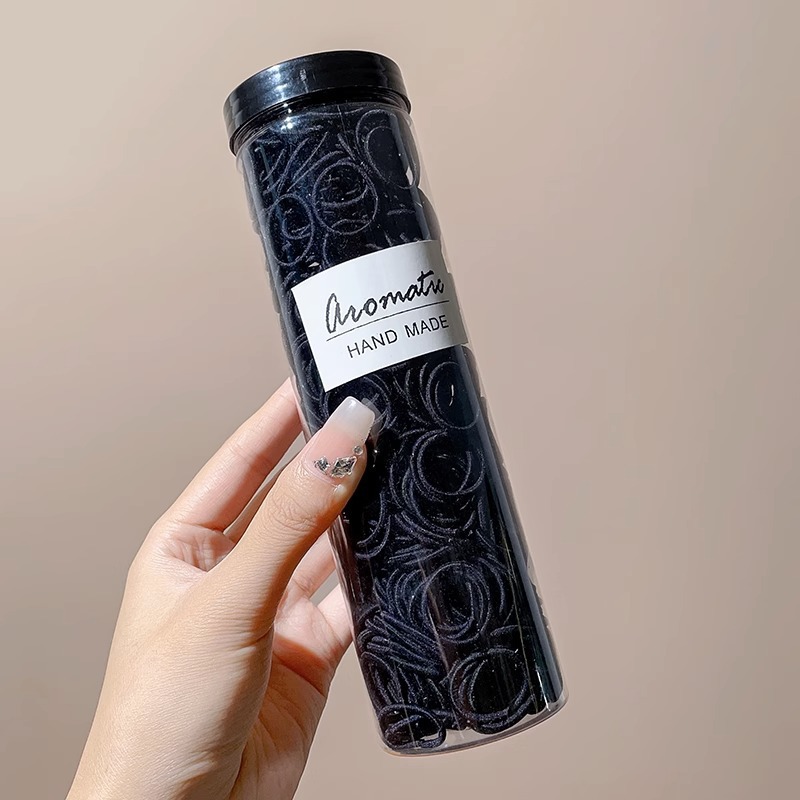 Otoño e invierno, lazo redondo para el cabello enlatado, funda de cuero para el cabello, cuerda para la cabeza, banda elástica circular de alta calidad para mujer, no daña la cuerda para el cabello