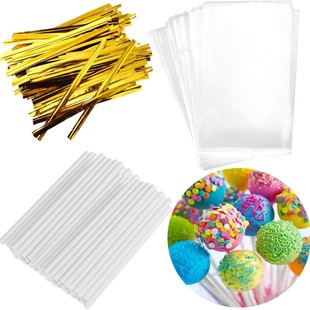 300-Piece Chocolate Lollipop Making Set DIY Candy Making Cookie Making Tools Packaging Bag Paper Stick