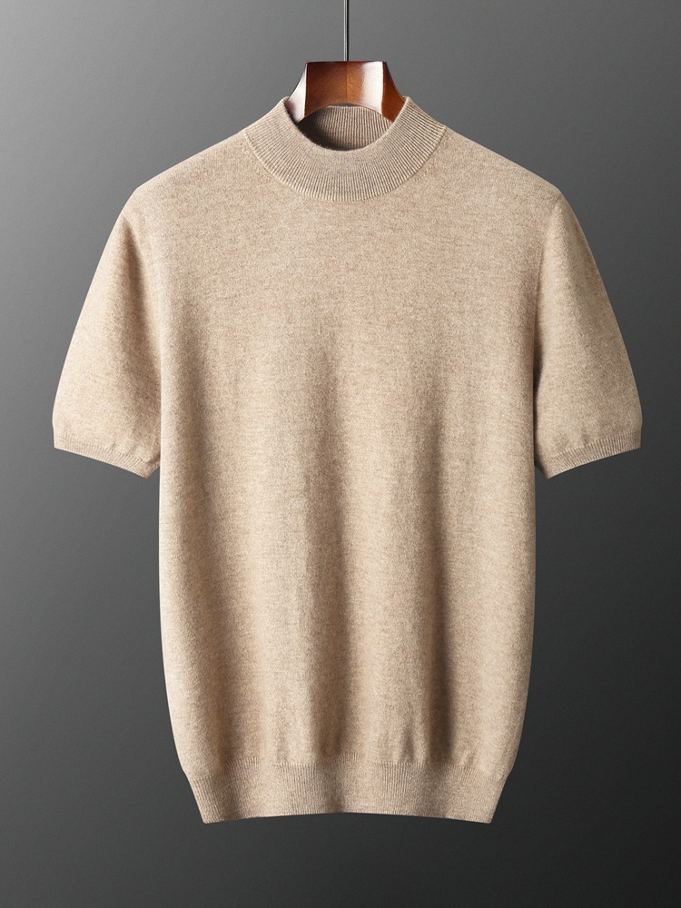 Autumn knitted woolen short sleeve T-shirt