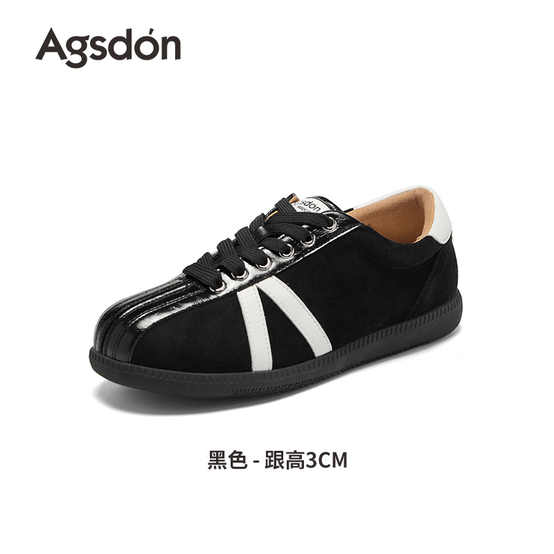 Augu Shi Deng marrón zapatos de entrenamiento para mujeres 2025 nuevo otoño invierno adelgazamiento de suela gruesa estilo de ballet Gump zapatos deportivos casuales