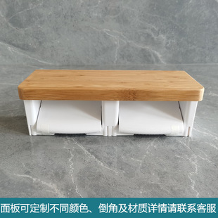 Wholesale Bamboo Solid Wood Punched Paper Towel Holder Bathroom Multifunctional Wall-Mounted Paper Roll Waterproof Toilet Tissue Box