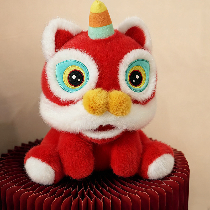 Año del Caballo mascota juguete de peluche león muñeca colgante muñeca de tela decoración de moda nacional regalos de Año Nuevo