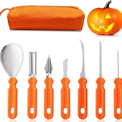 国境を越えた新型ハロウィーンカボチャ彫刻道具7点セットステンレス陶泥道具スクレーパーカボチャ掘削スプーン