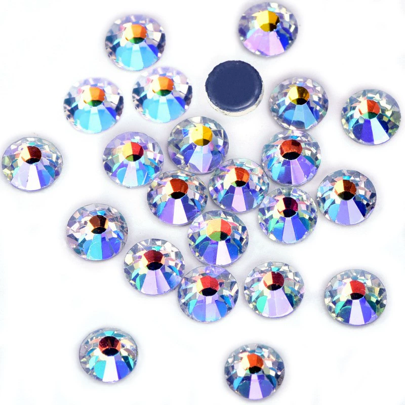 Meilin Kai's new hot drill hot -melt glue bottom diamond DIY clothing stick diamond round flat diamond glass crystal nail diamond