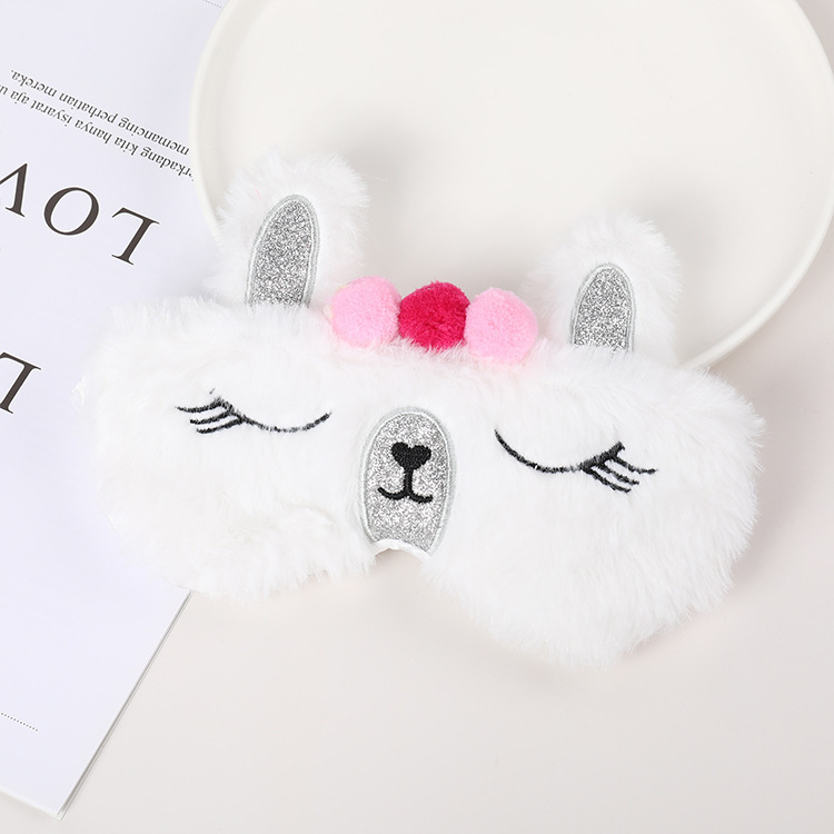 Fábrica al por mayor de felpa máscara de ojo de dibujos animados de santa claus alce sombreado máscara de ojo zorro animal bolsa de hielo transpirable