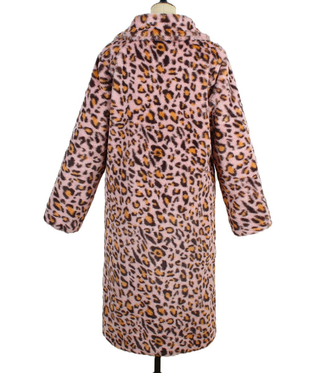 Women's Clothing hot selling leopard print   fur plush lapel coat long fashionable autumn and winter new style_voghion.com
