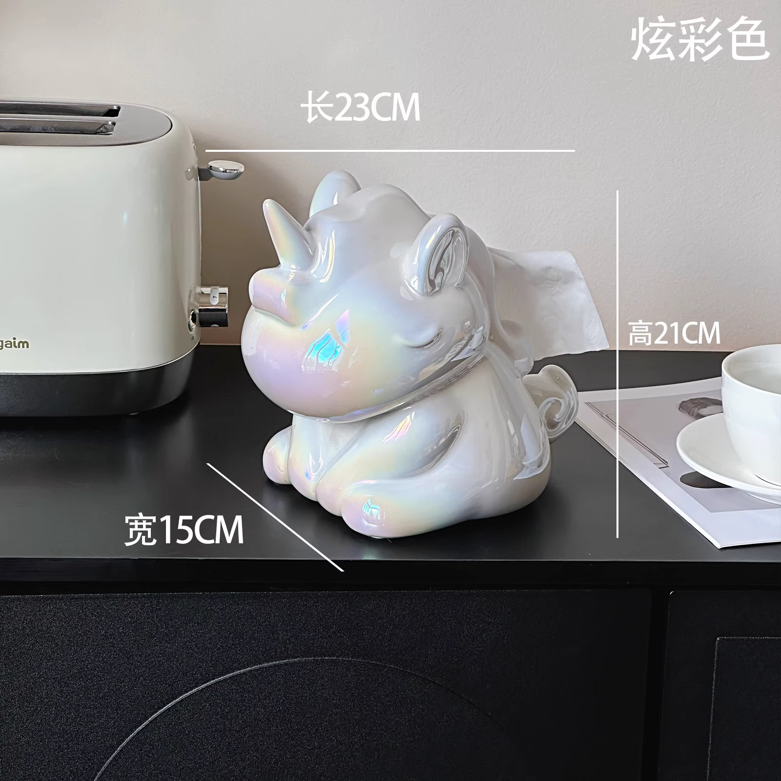 Unicorn ceramic tissue box (dazzling color)