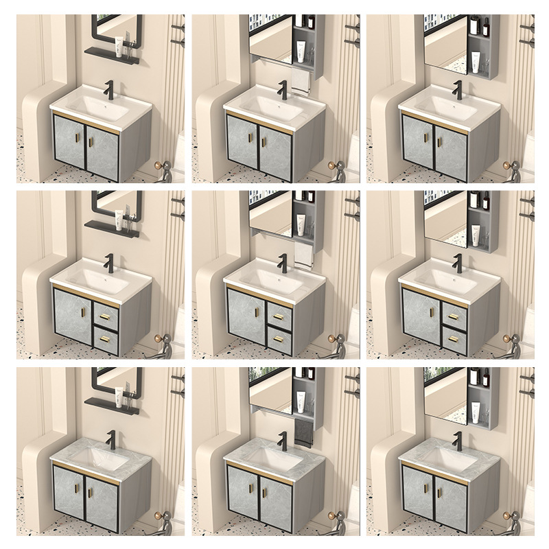 Baño de baño espacio gabinete de baño de aleación de aluminio impermeable a prueba de agua humedad lavabo resistente a la corrosión lavabo balcón cerámica